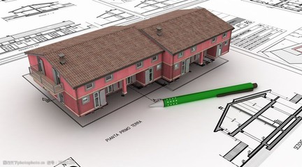 房屋模型與建筑圖紙 建筑工程中的雙翼